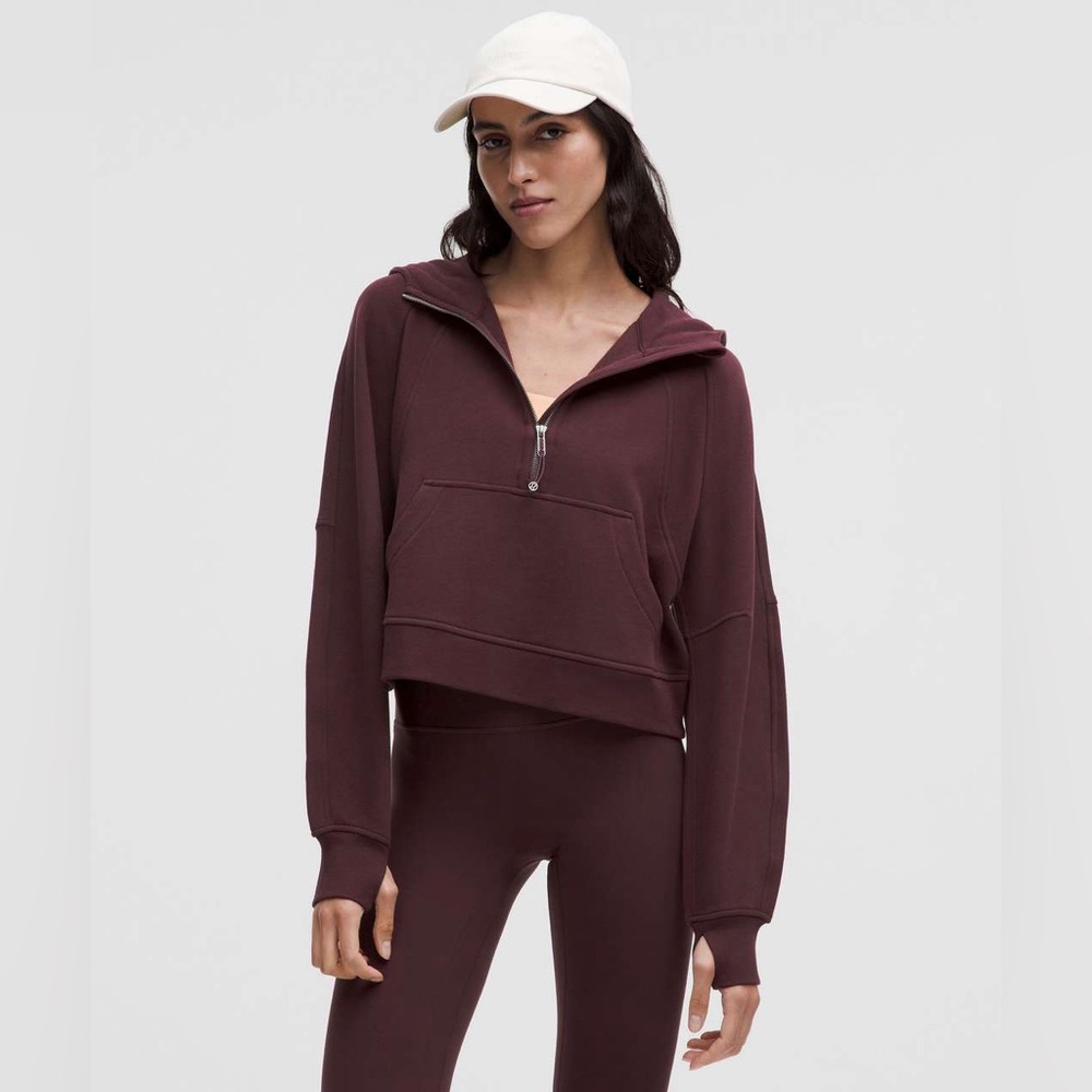 lululemon scuba goodnight plum oversized half zip hoodie